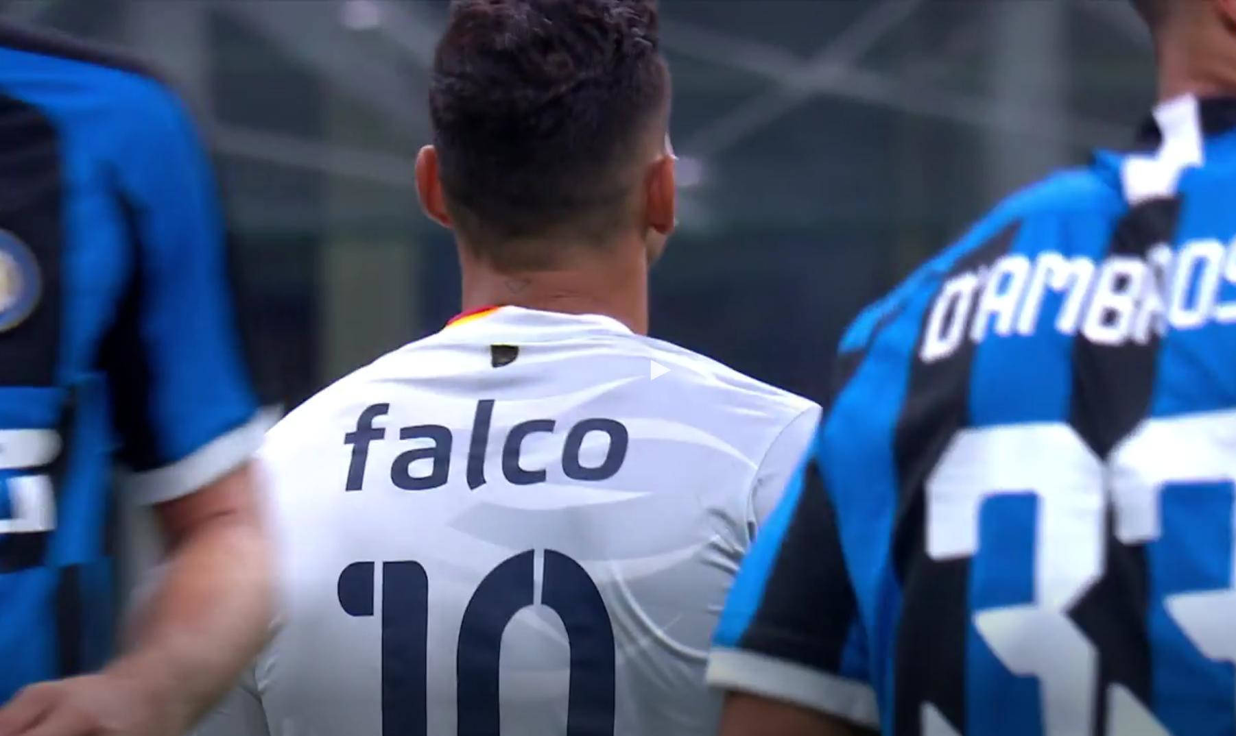 Filippo Falco nell'esordio contro l'Inter