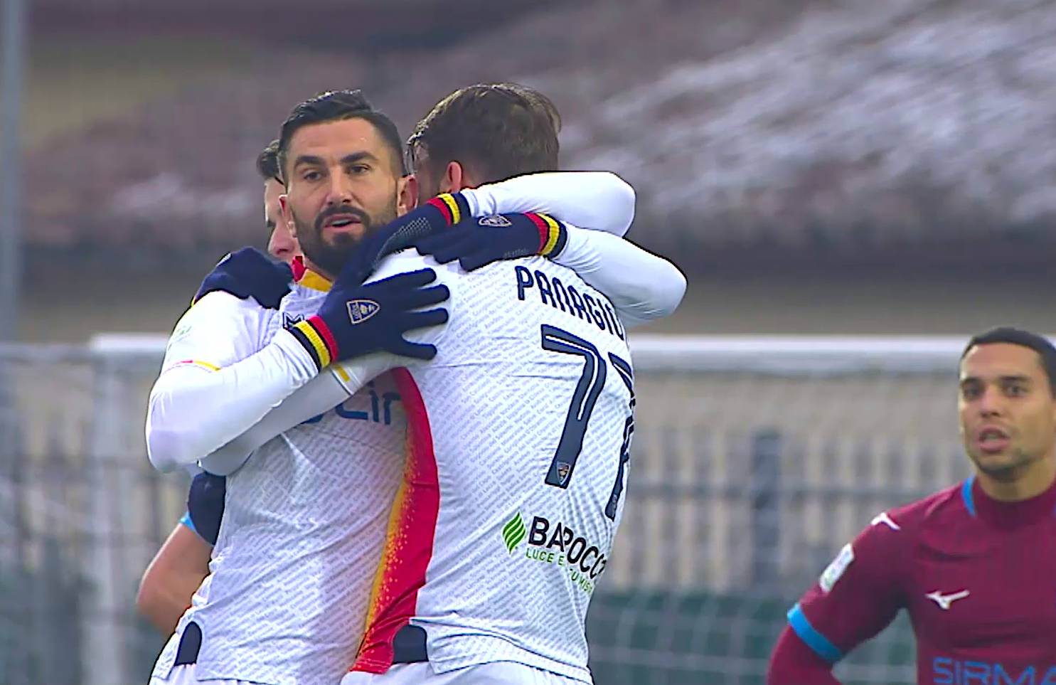 Coda festeggia il gol al Cittadella